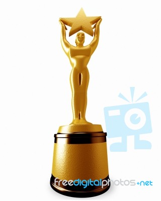 Holding A Gold Star Award Stock Image