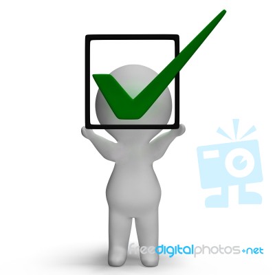 Holding Checkbox Or Check Box Showing Approval Or Checked Stock Image