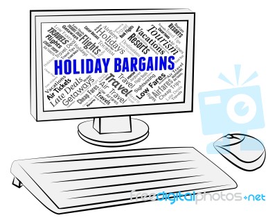 Holiday Bargains Indicates Discounts Break And Vacationing Stock Image