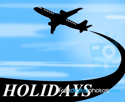 Holidays Plane Represents Go On Leave And Air Stock Image