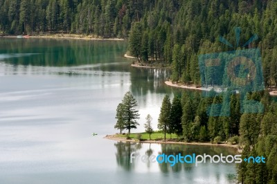 Holland Lake, Montana/usa - September 19 : Scenic View Of Lake H… Stock Photo