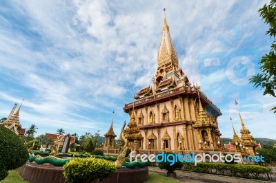 Holy Pagoda In Chalong Temple, Phuket, Thailand Stock Photo