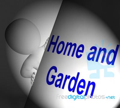 Home And Garden Sign Displays Indoors And Outdoors Design Stock Image