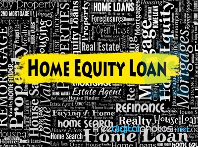Home Equity Loan Means Property Borrows And Capital Stock Image