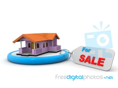 Home For Sale Sign On White Background Stock Image