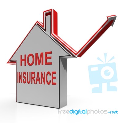 Home Insurance House Shows Protection And Cover Stock Image