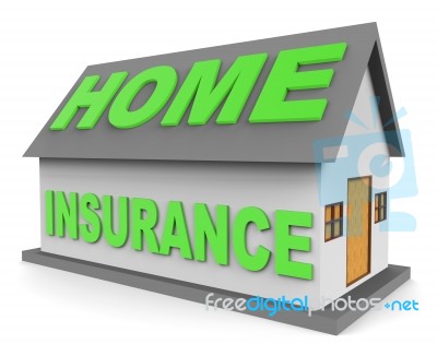 Home Insurance Shows Building Protection 3d Rendering Stock Image