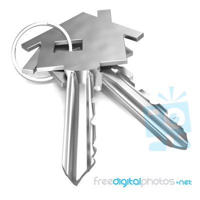 Home Keys Shows House Security Or Locked Stock Image