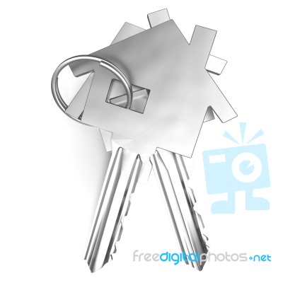 Home Keys Shows House Security Or Unlocking Stock Image