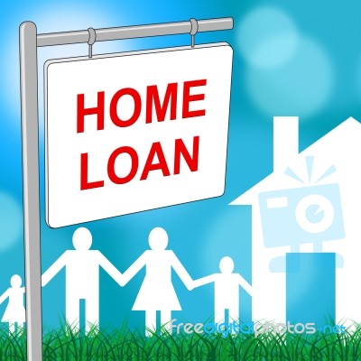 Home Loan Sign Represents Template Household And Residence Stock Image