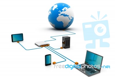 Home Network Online Router Stock Image