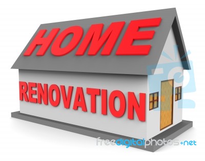 Home Renovation Shows Real Estate And House 3d Rendering Stock Image