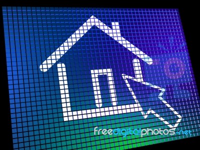 Home Sign On Computer Monitor Stock Image