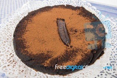 Homemade Carob Bean Cake Stock Photo