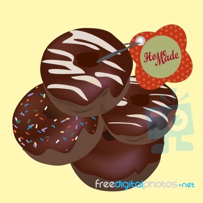 Homemade Chocolate Donuts Stock Image