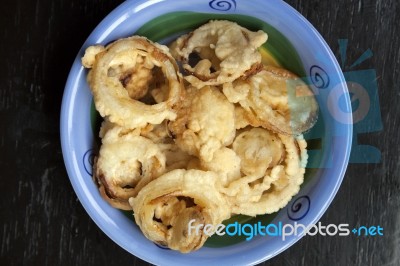Homemade Crunchy Fried Onion Rings Stock Photo Homemade Crunchy Fried Onion Rings Stock Photo
