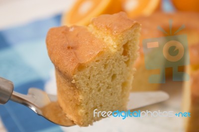 Homemade Orange Cake Stock Photo