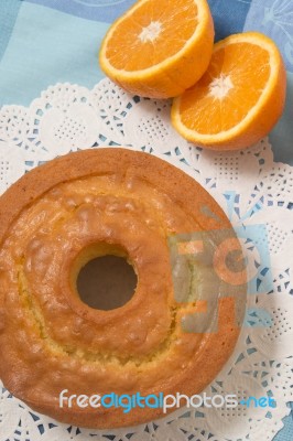 Homemade Orange Cake Stock Photo