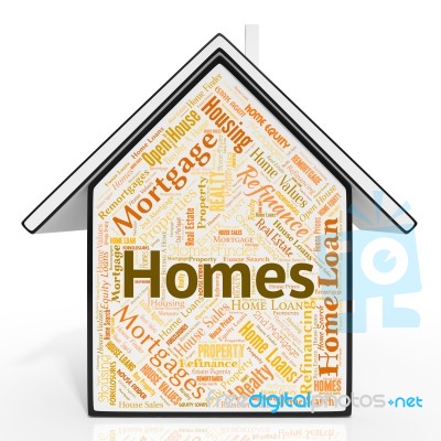 Homes House Means Real Estate And Realty Stock Image