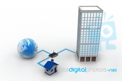 Homes On A Global Network Stock Image