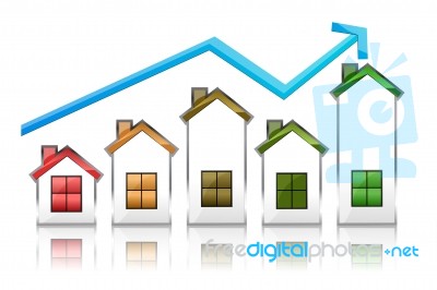 Homes With Growing Arrow Stock Image