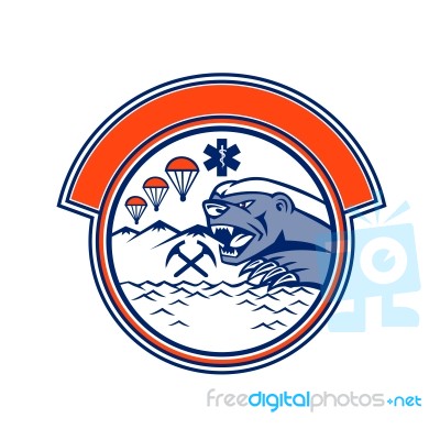 Honey Badger Land Sea Air Rescue Mascot Stock Image