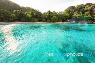 Honeymoon Bay And Beach In Similan Island, Thailand Stock Photo