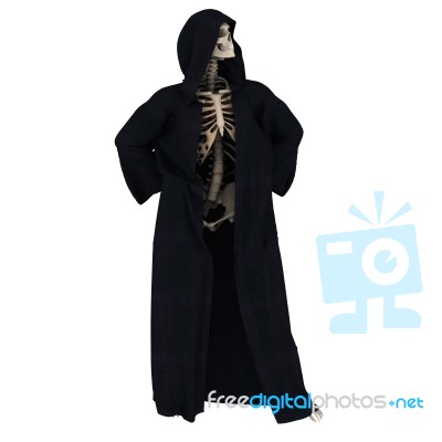 Hooded Skeleton Stock Image
