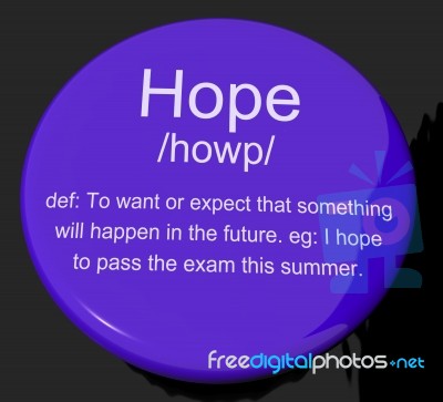 Hope Definition Button Stock Image