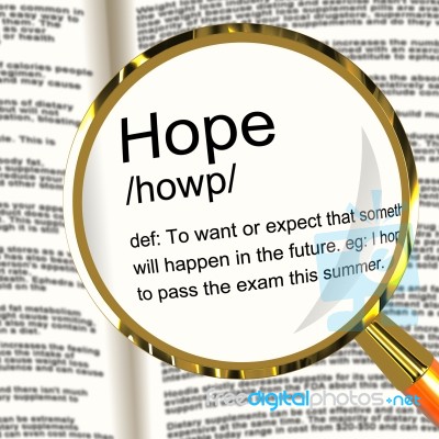 Hope Definition Magnifier Stock Image