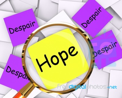 Hope Despair Post-it Papers Show Longing And Desperation Stock Image