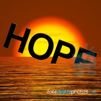 Hope Word Sinking In Sea Stock Image