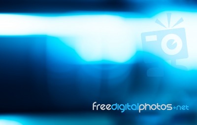 Horizontal Blue Glowing Bokeh Background Stock Photo