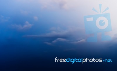 Horizontal Dramatic Cloud Background Backdrop Stock Photo
