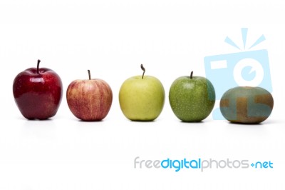 Horizontal Fresh And Healthy Apple Variety Stock Photo