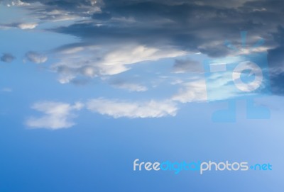 Horizontal Top Aligned Dramatic Cloudscape Background Backdrop Stock Photo