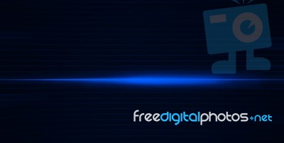 Horizontal Vivid Blue Digital Pulse Line Abstraction Background Stock Photo