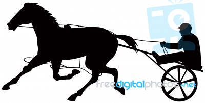 Horse And Jockey Harness Racing Stock Image