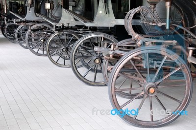 Horse Carriage Wheel Stock Photo
