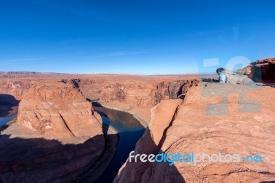 Horseshoe Bend, Colorado/usa - November 9 : Photographer At Work… Stock Photo