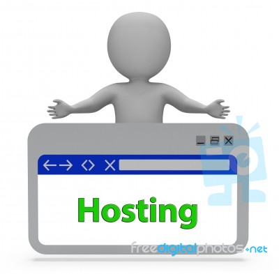 Hosting Webpage Means Internet Website 3d Rendering Stock Image