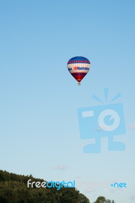 Hot Air Ballooning Over St Georgen In Austria Stock Photo