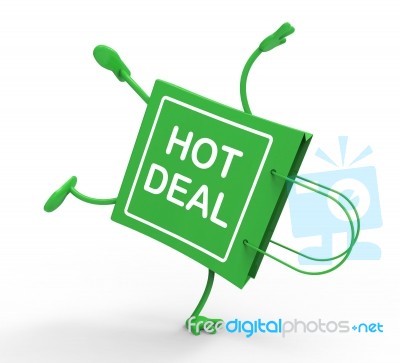 Hot Deal On Handstand Shopping Bag Shows Bargains Sale And Save Stock Image