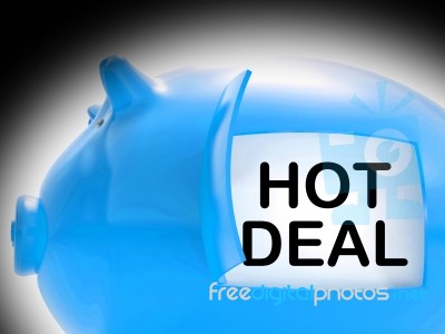 Hot Deal Piggy Bank Message Means Best Price And Quality Stock Image