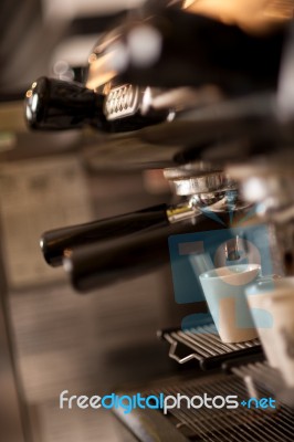 Hot Espresso Coffee! Stock Photo