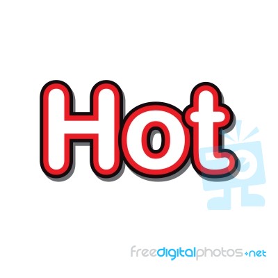 Hot Text Design On White Background Isolate  Illustration Eps 10… Stock Image