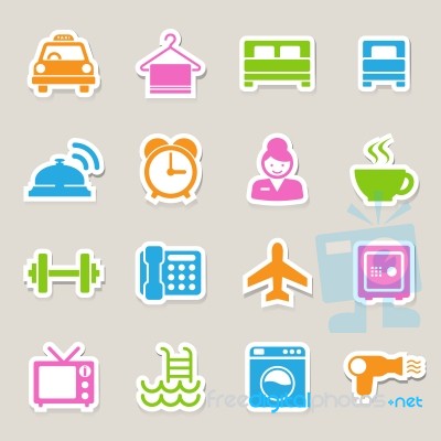 Hotel And Travel Icon Set Stock Image