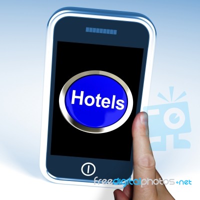 Hotel Button On Mobile Phone Stock Image