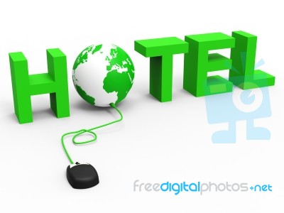 Hotel Global Indicates World Wide Web And Accommodation Stock Image