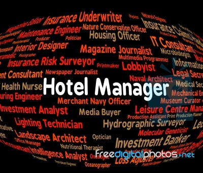 Hotel Manager Shows Place To Stay And Administrator Stock Image
